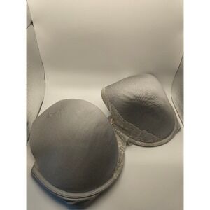 Cacique Lightly Lined Full Coverage‎ Bra Gray Lace Detail Women's 40F